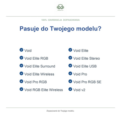 Gąbki do słuchawek Corsair Void / Void Pro Series, kompatybilne modele