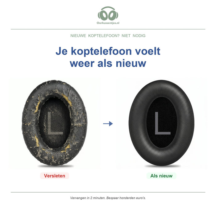 Oorkussens voor Bose QC45 Serie – Geschikt voor QC45, QC SE, QuietComfort 2023 en meer — Before and after