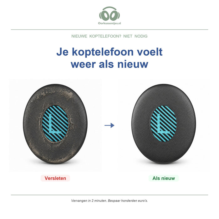 Oorkussens voor Bose On-Ear Serie – Geschikt voor OE2, OE2i, SoundTrue On-Ear, SoundLink On-Ear — Before and after
