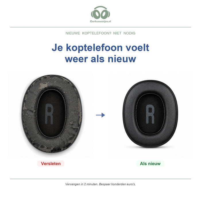 Oorkussens voor JBL Tune 700 / 770 Serie – Geschikt voor Tune 700BT, Tune 720BT, Tune 760NC, Tune 770NC en meer — Before and after