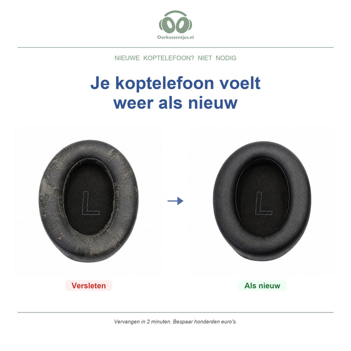 Oorkussens voor Soundcore Life Q10 Serie – Geschikt voor Life Q10, Life Q10BT, Life 2 Neo — Before and after