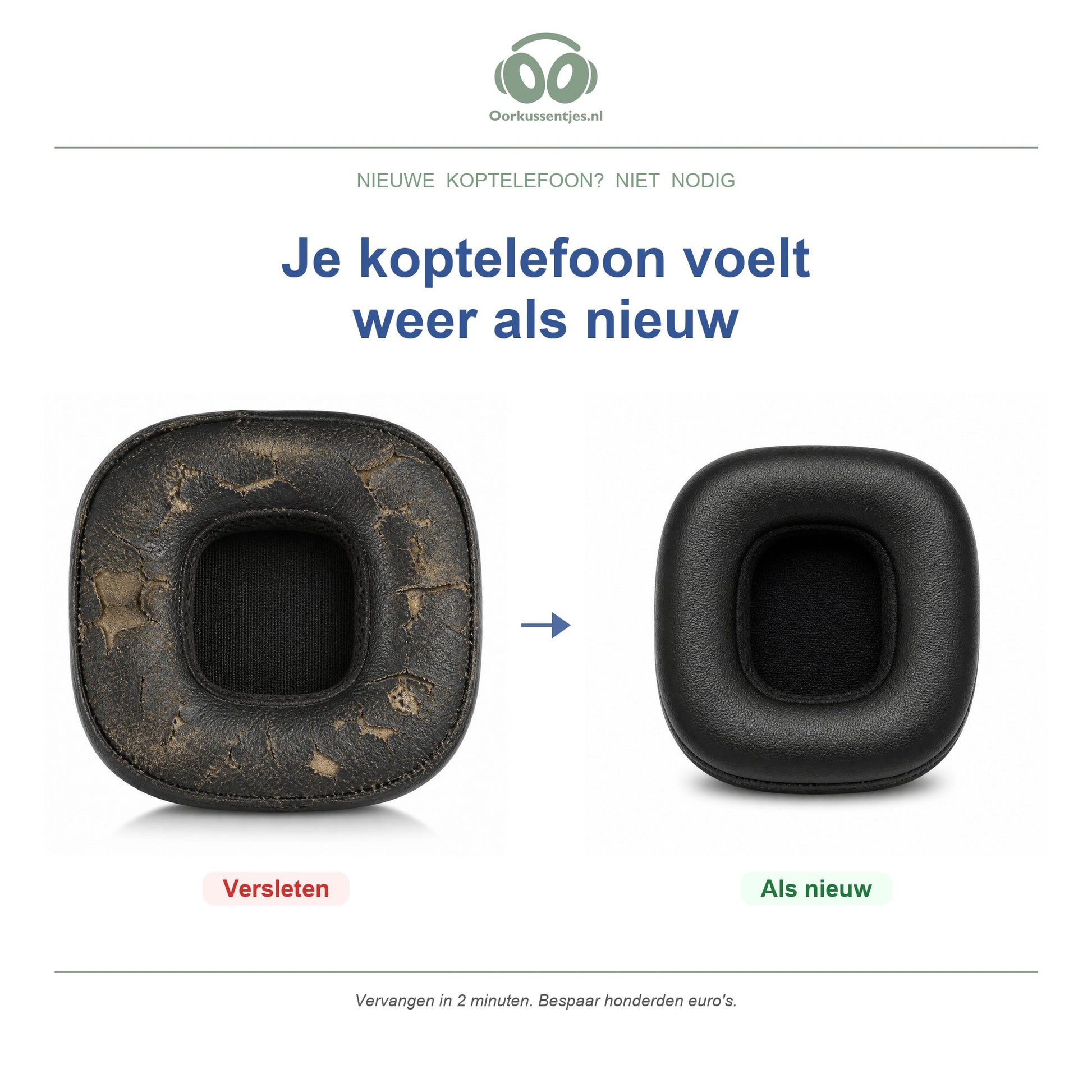 Oorkussens voor Marshall Mid Bluetooth – Geschikt voor Marshall Mid Bluetooth — Before and after