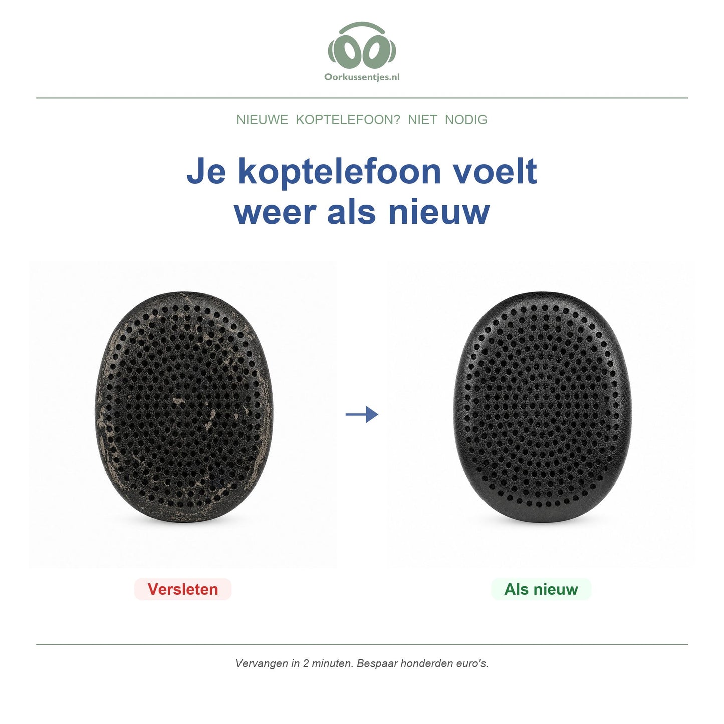Oorkussens voor Skullcandy Riff Serie – Geschikt voor Riff, Riff Wireless, Riff 2 en meer — Before and after
