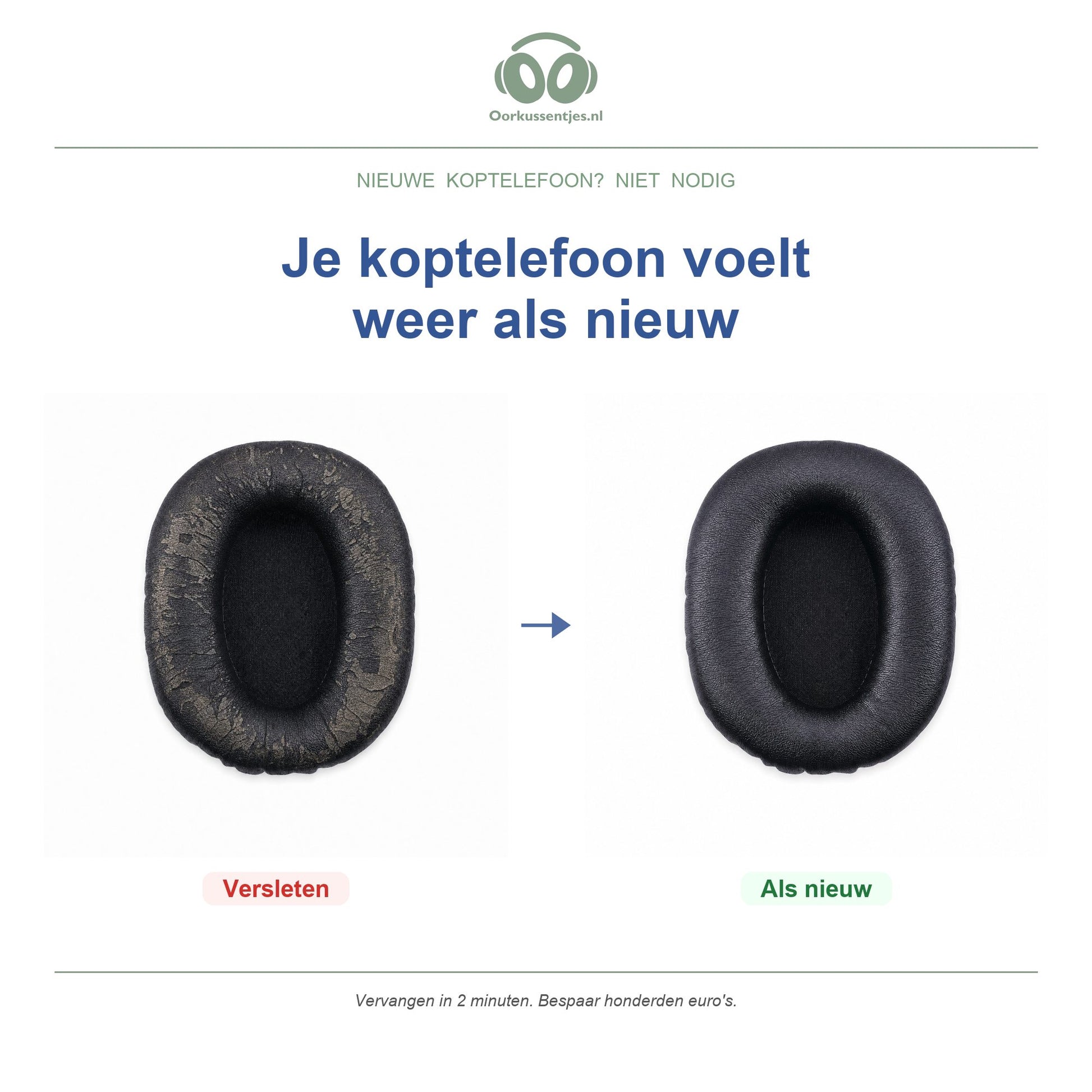 Oorkussens voor Logitech G Pro / G433 Serie – Geschikt voor G Pro X, G Pro X 2, G433 en meer — Before and after