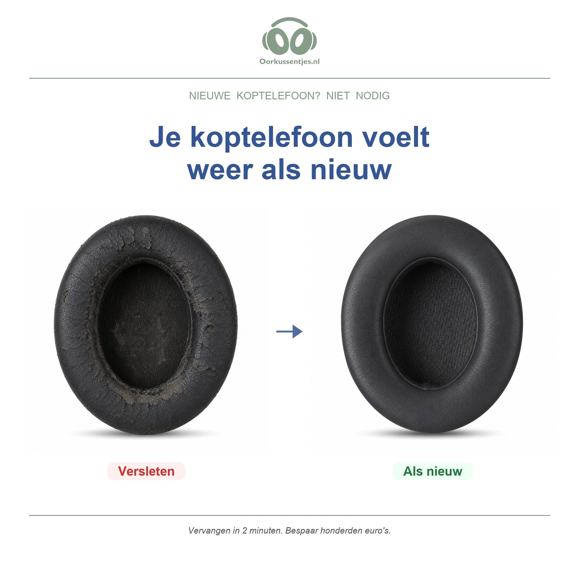 Oorkussens voor Beats Studio 2 / 3 Serie – Geschikt voor Beats Studio 2, Beats Studio 3 Wireless en meer — Before and after
