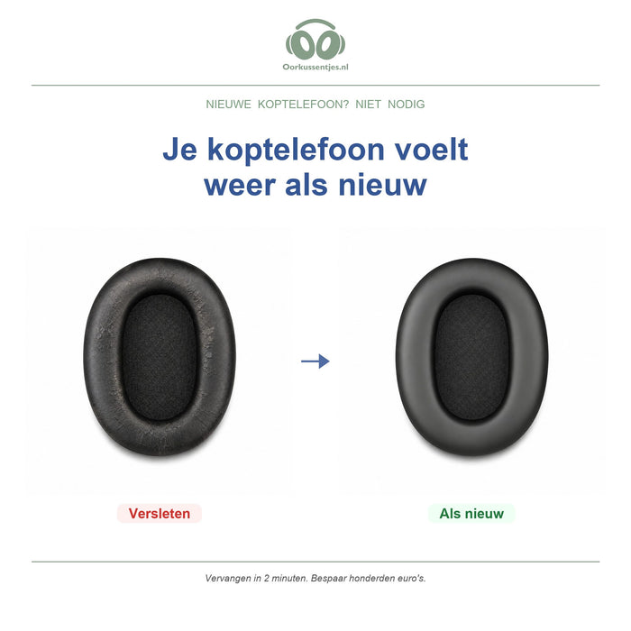 Oorkussens voor Sony WH-1000XM6 – Geschikt voor WH-1000XM6 — Before and after