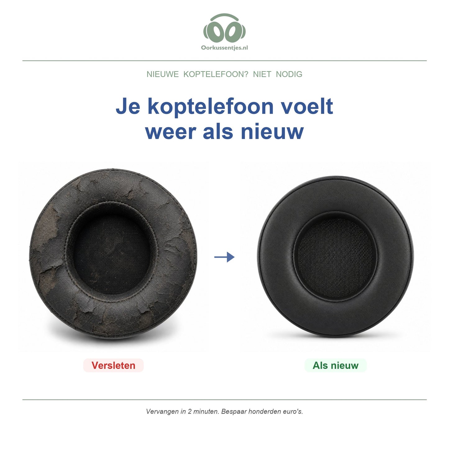 Oorkussens voor Corsair Virtuoso RGB Serie – Geschikt voor Virtuoso RGB Wireless, XT, SE — Before and after