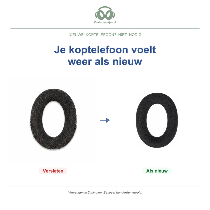 Oorkussens voor Sennheiser HD 500 Serie – Geschikt voor HD 558, HD 598, HD 599, HD 560S en meer — Before and after