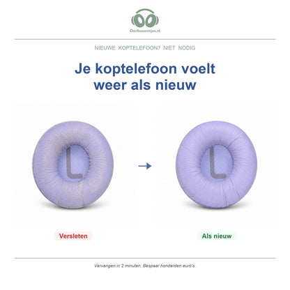 Oorkussens voor JBL Tune On-Ear Serie – Geschikt voor Tune 500BT, Tune 510BT, Tune 660NC, T450BT en meer — Before and after