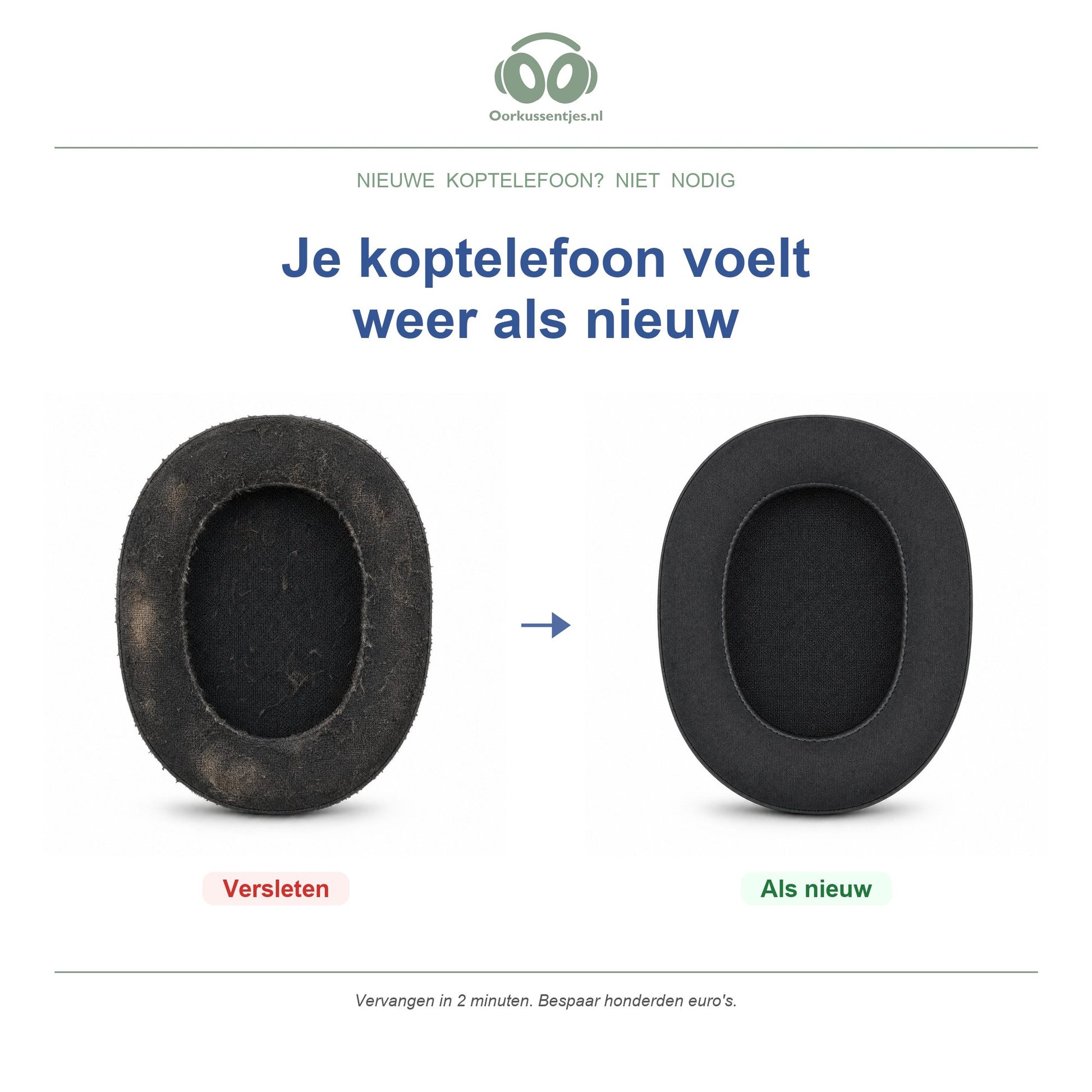 Oorkussens voor Razer BlackShark V2 Serie – Geschikt voor BlackShark V2, BlackShark V2 Pro — Before and after