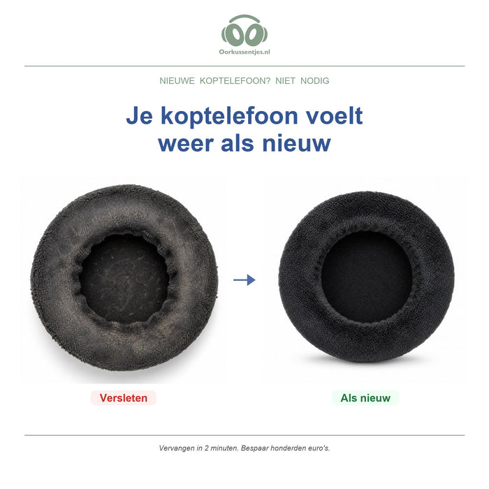 Oorkussens voor AKG K240 / K271 Serie – Geschikt voor K240, K240S, K271, K271 MKII en meer — Before and after