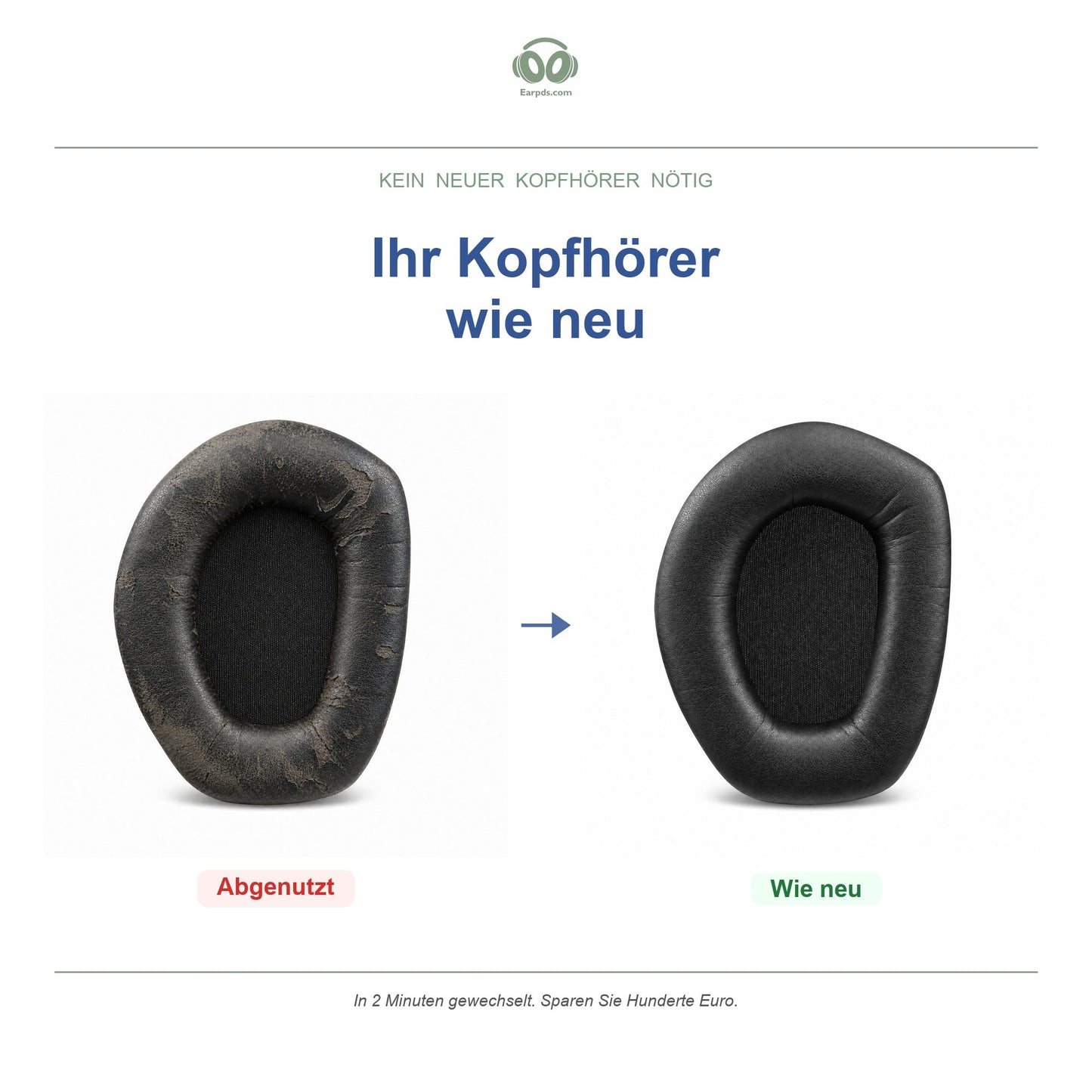 Oorkussens voor Sennheiser RS / HDR Serie – Geschikt voor RS 175, RS 185, RS 195, HDR 175 en meer — Before and after