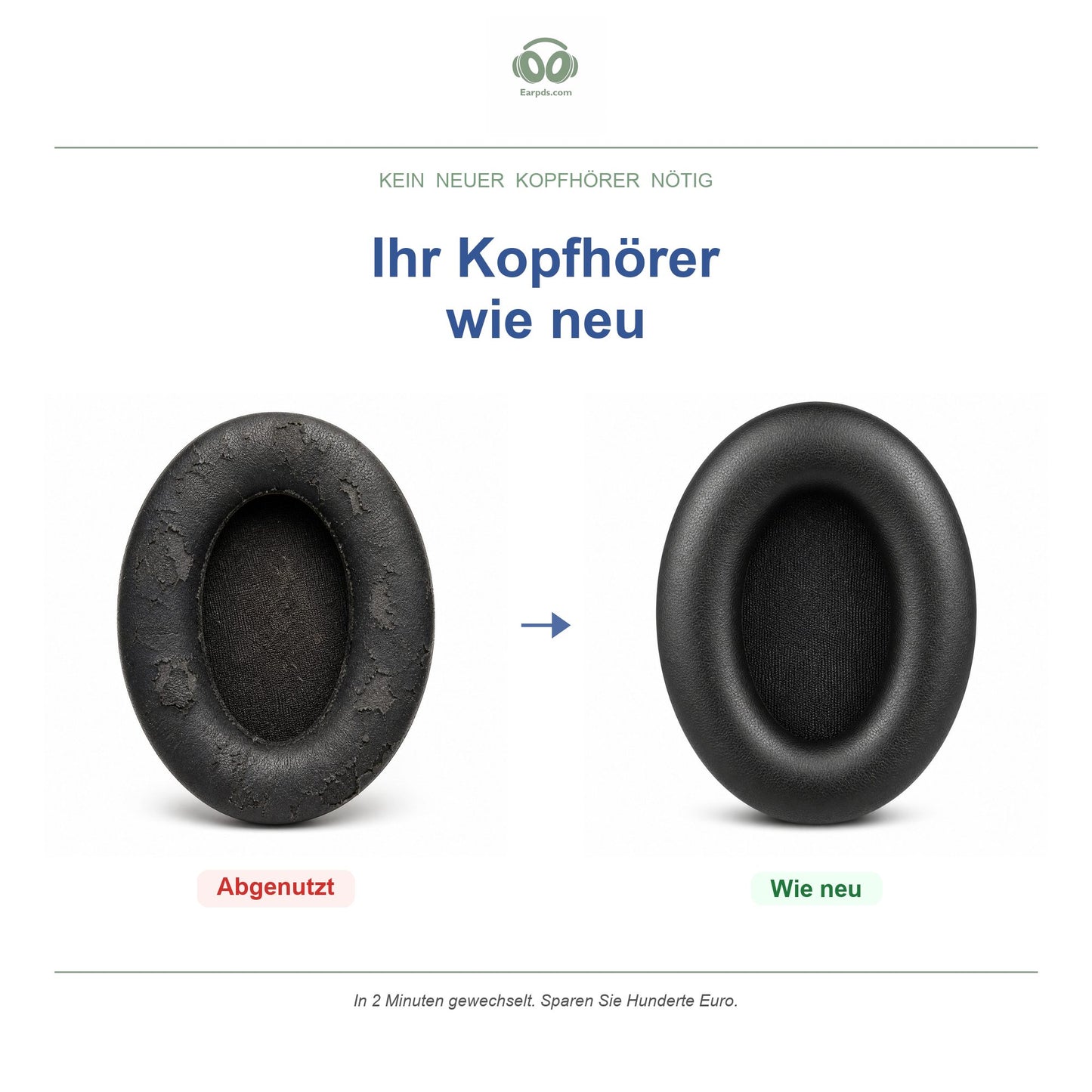 Oorkussens voor Sony WH-1000XM4 – Geschikt voor WH-1000XM4 — Before and after
