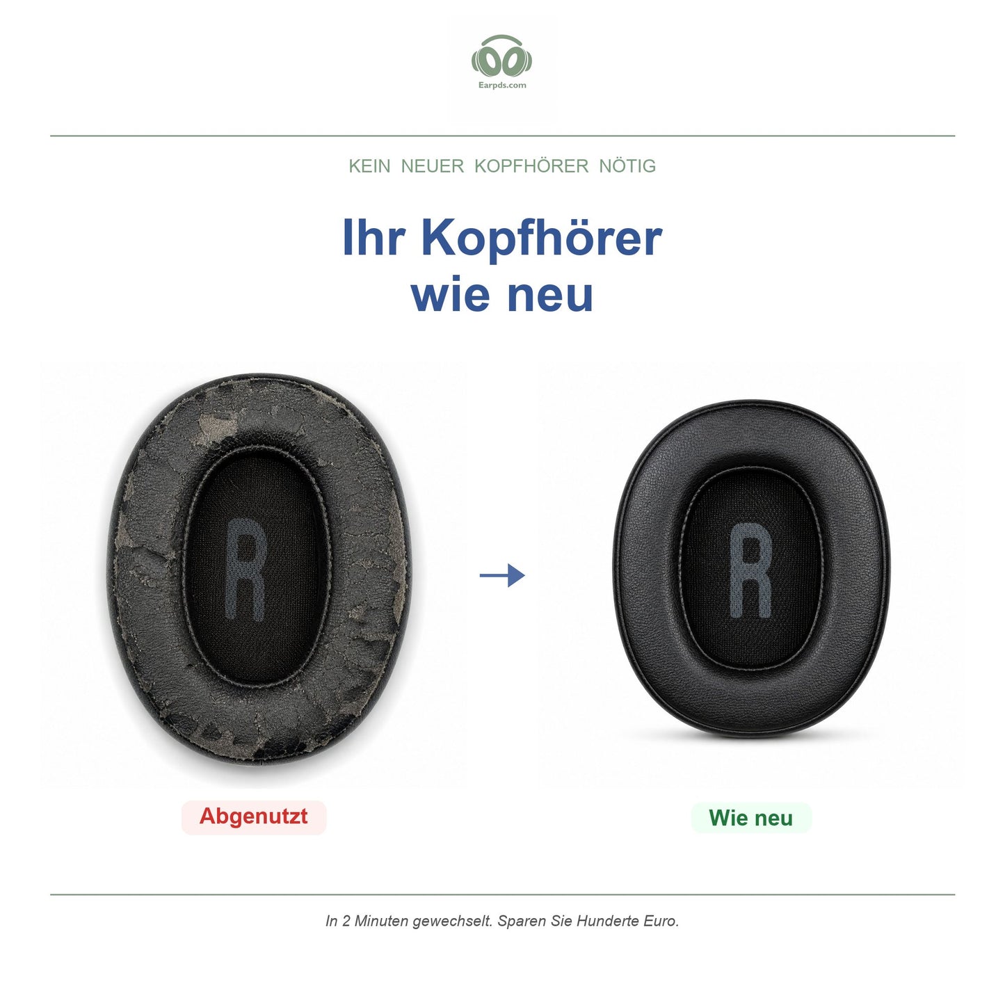 Oorkussens voor JBL Tune 700 / 770 Serie – Geschikt voor Tune 700BT, Tune 720BT, Tune 760NC, Tune 770NC en meer — Before and after