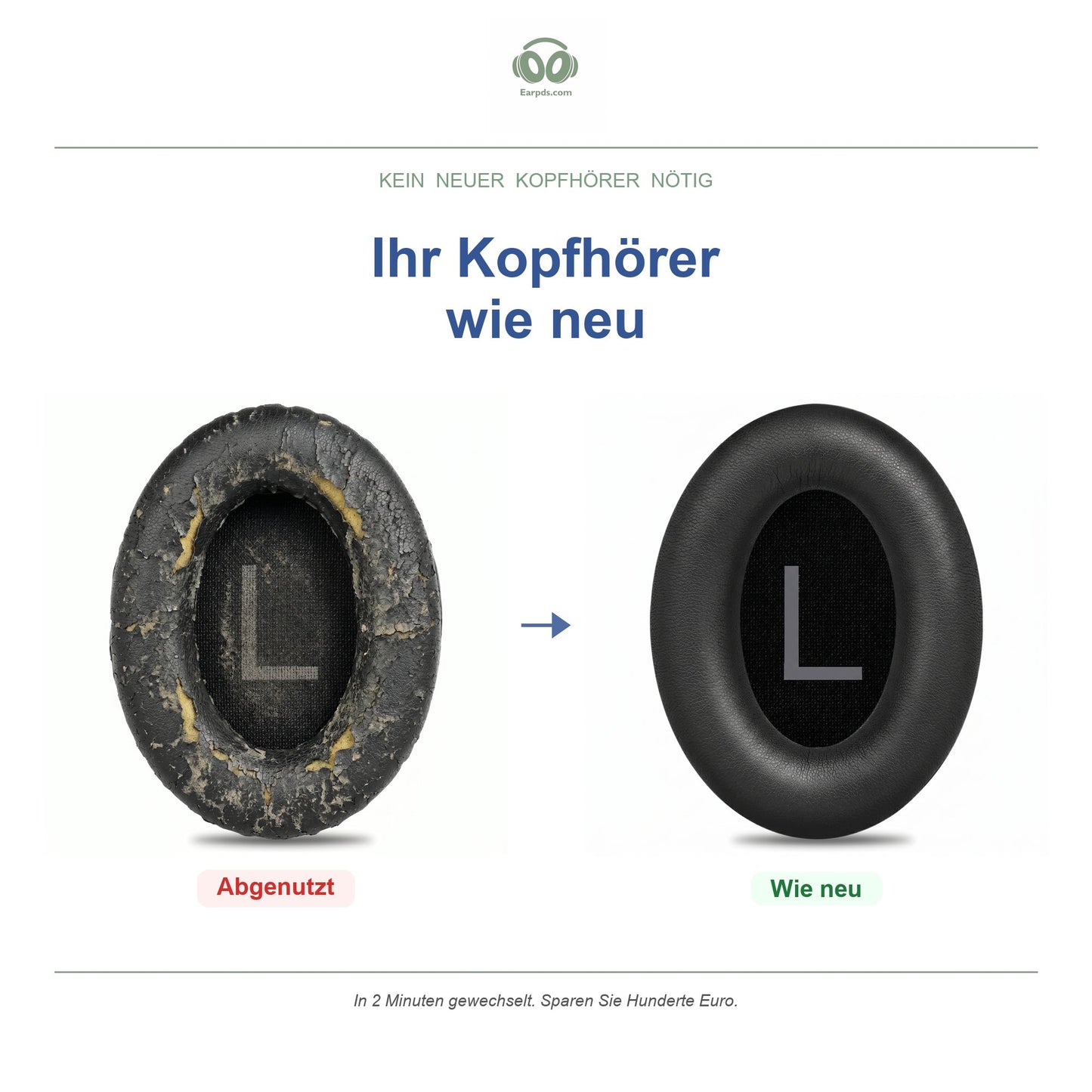 Oorkussens voor Bose QC45 Serie – Geschikt voor QC45, QC SE, QuietComfort 2023 en meer — Before and after