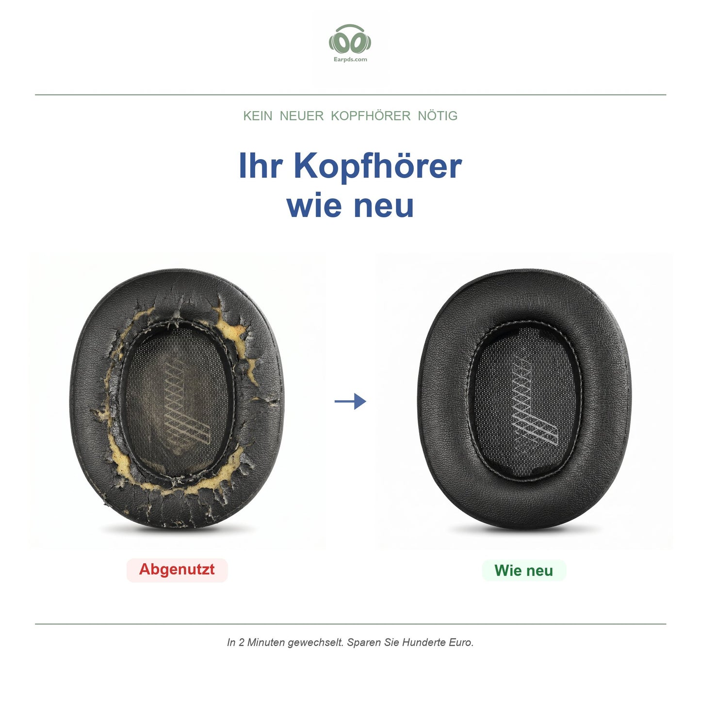 Oorkussens voor JBL Live 500BT – Geschikt voor JBL Live 500BT — Before and after