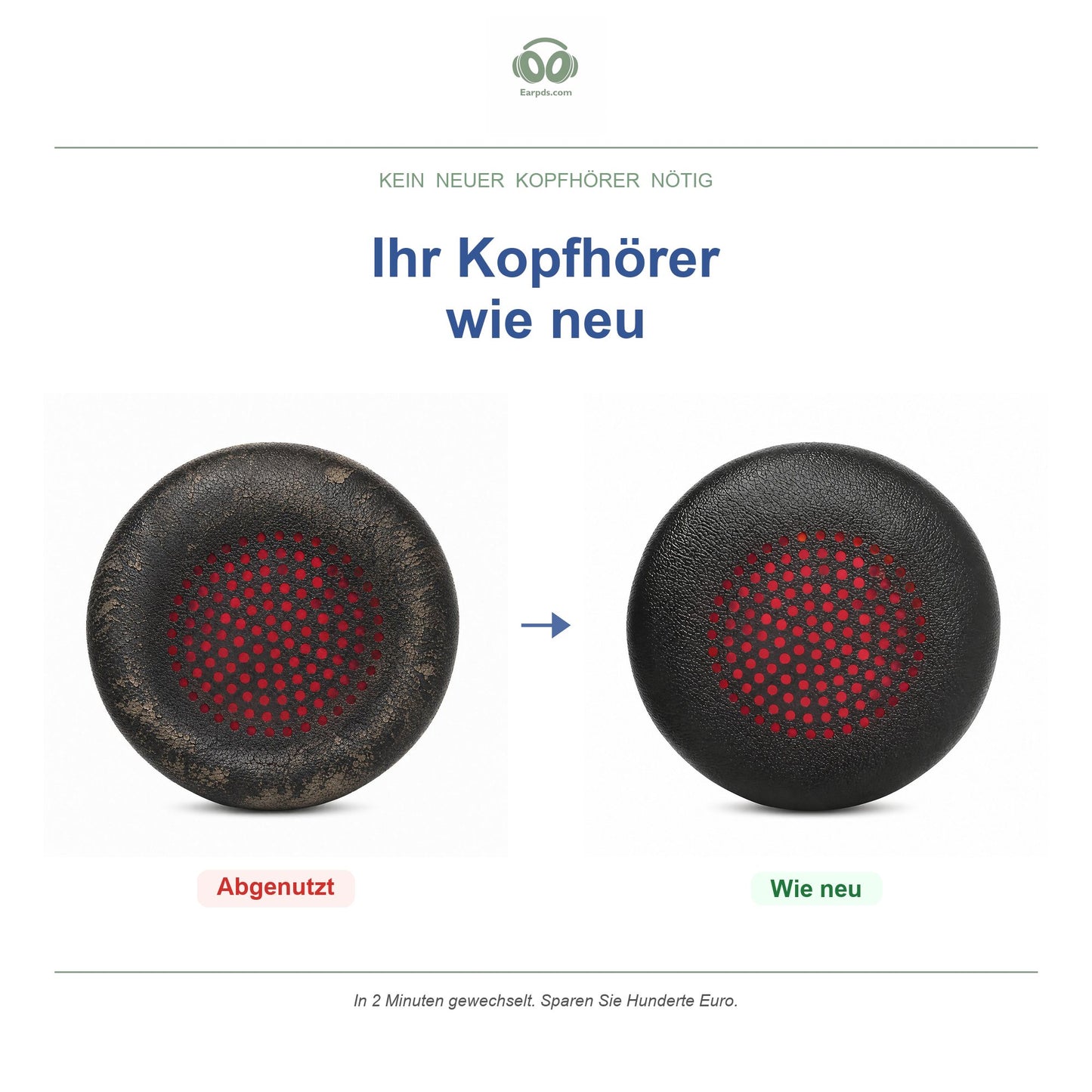 Oorkussens voor Poly Blackwire C3200 Serie – Geschikt voor C310, C320, C3220, 3320 en meer — Before and after