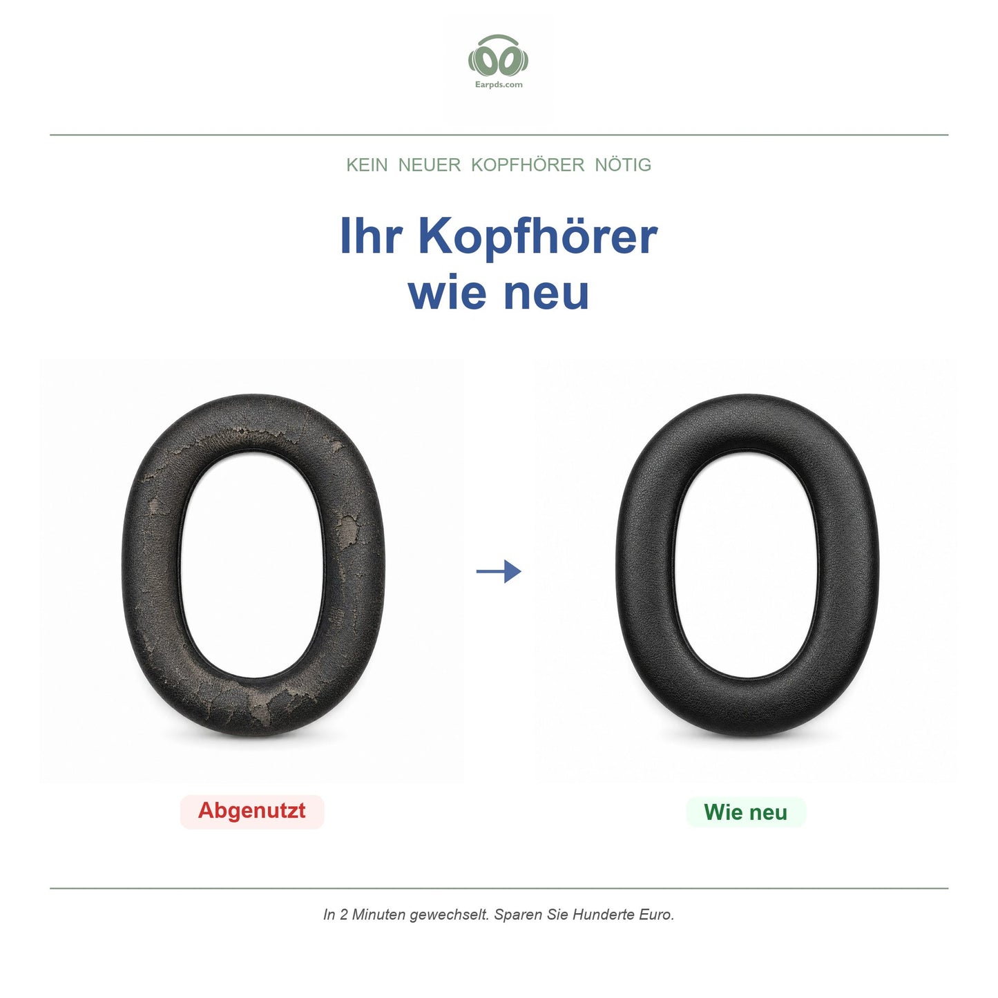 Oorkussens voor Jabra Elite 85h Serie – Geschikt voor Elite 85h, Elite 85h UC — Before and after