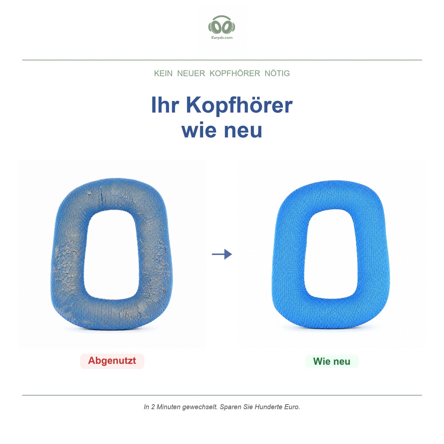 Oorkussens voor Logitech G430 / G230 Serie – Geschikt voor G430, G432, G230, G331, G930 en meer — Before and after