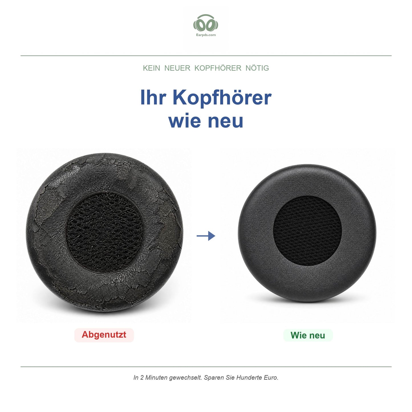 Oorkussens voor Jabra Evolve 75 Serie – Geschikt voor Evolve 75, Evolve 75+, Evolve 75 UC en meer — Before and after