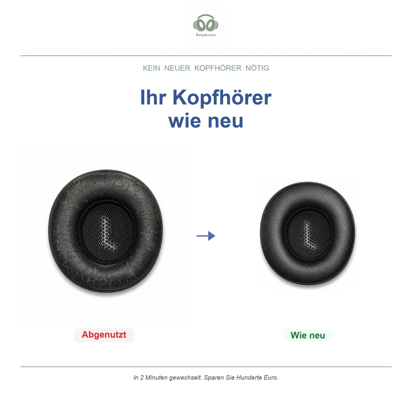 Oorkussens voor JBL E35 / E45 Serie – Geschikt voor E35, E45, E45BT, C45BT en meer — Before and after