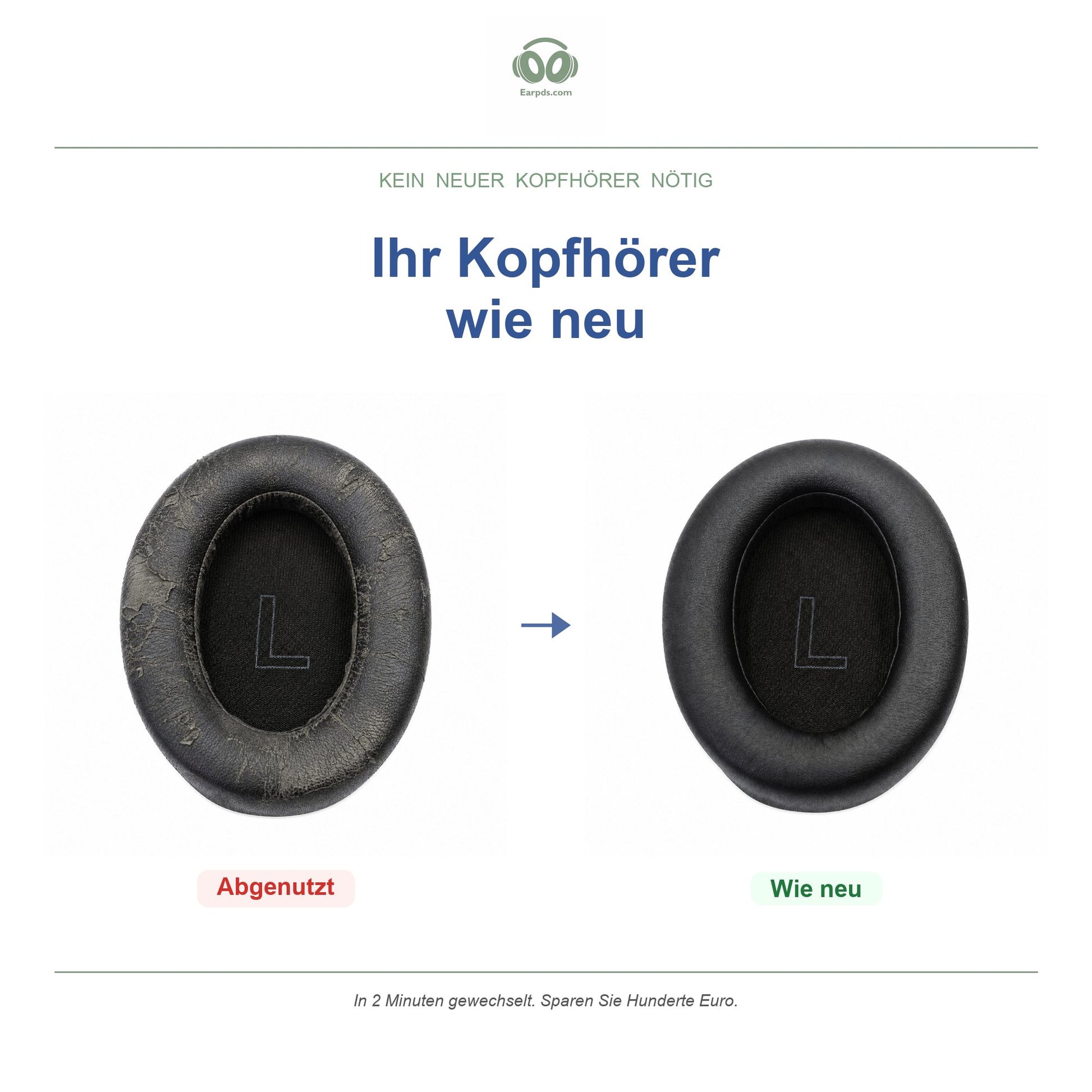 Ohrpolster für Soundcore Life Q10 Serie – Passend für Life Q10, Life Q10BT, Life 2 Neo