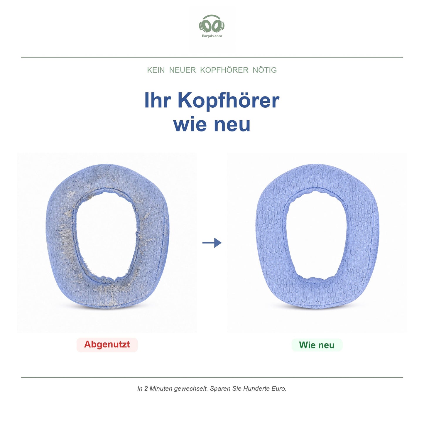 Oorkussens voor Logitech G435 / Zone Vibe – Geschikt voor G435, Zone Vibe 100, 125, Wireless — Before and after