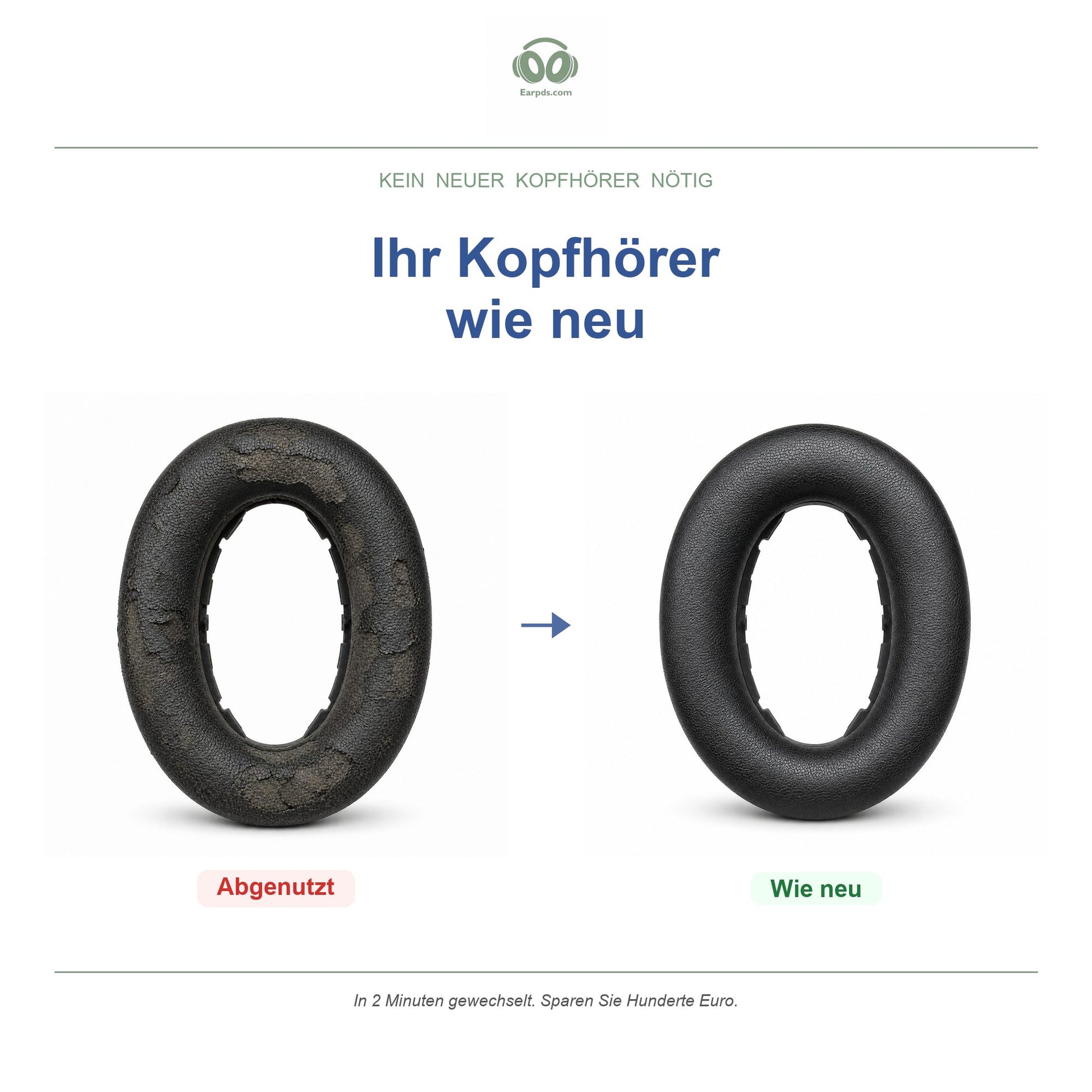 Ohrpolster für Sennheiser Accentum Serie – Passend für Accentum Wireless, Accentum Plus Wireless