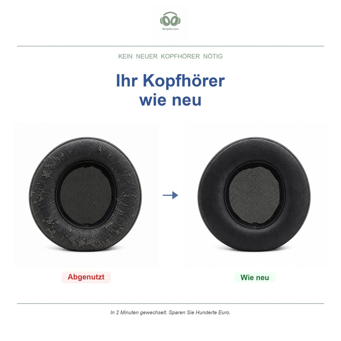 Oorkussens voor Audio-Technica AD Serie – Geschikt voor ATH-AD500X, AD700X, AD900X, ADG1 — Before and after