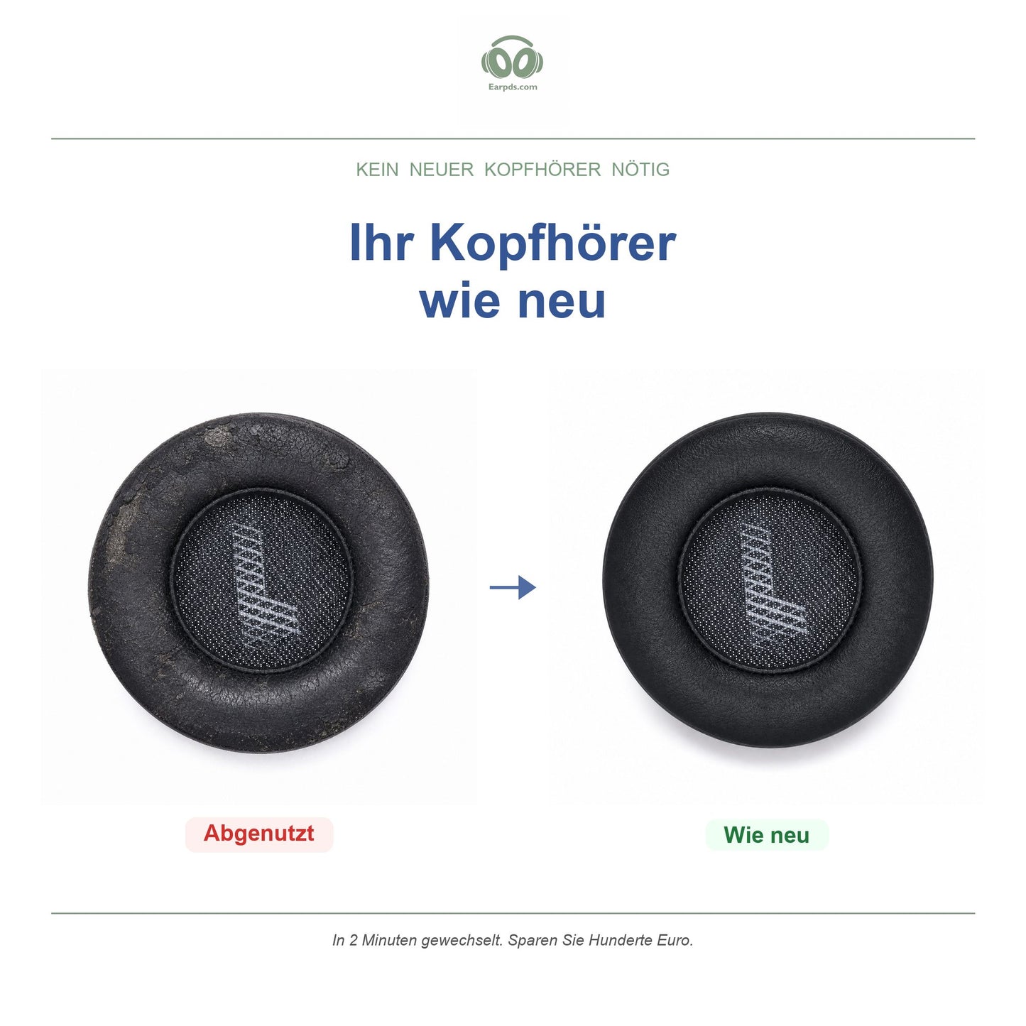 Oorkussens voor JBL Live 400BT – Geschikt voor JBL Live 400BT — Before and after