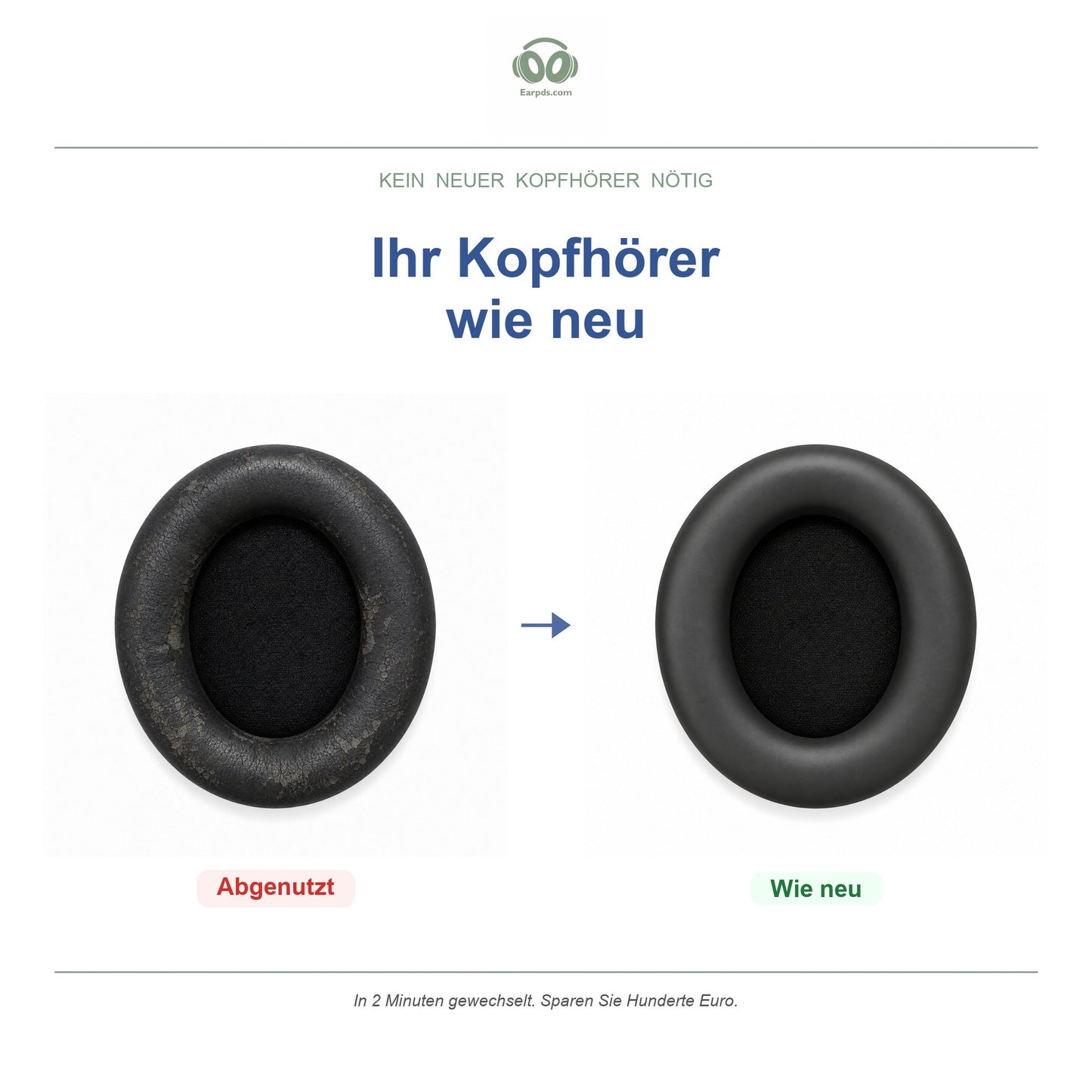 Oorkussens voor Soundcore Space One Pro – Geschikt voor Soundcore Space One Pro — Before and after