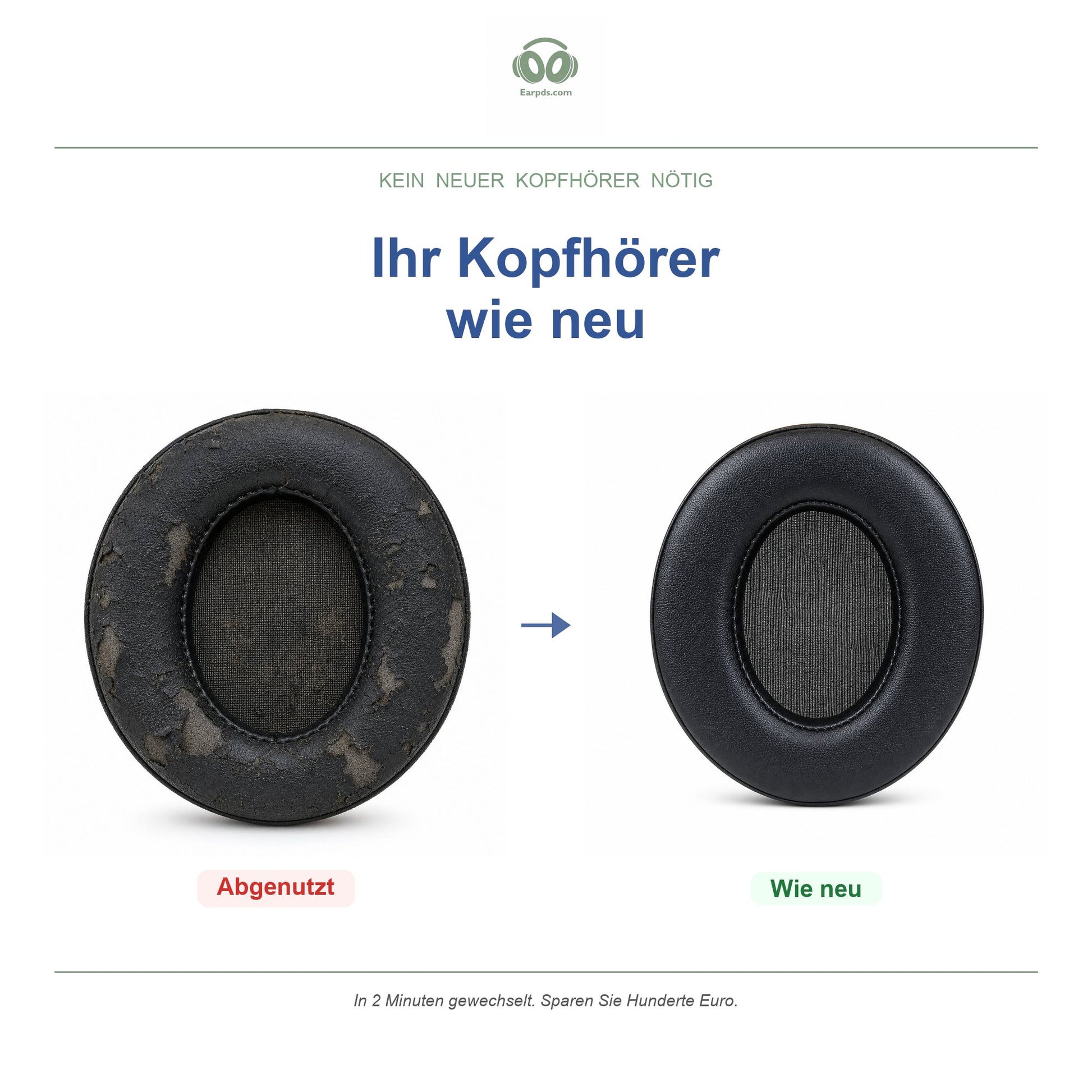 Ohrpolster für Philips SHP9500 / SHP9600 – Passend für SHP9500, SHP9500S, SHP9600