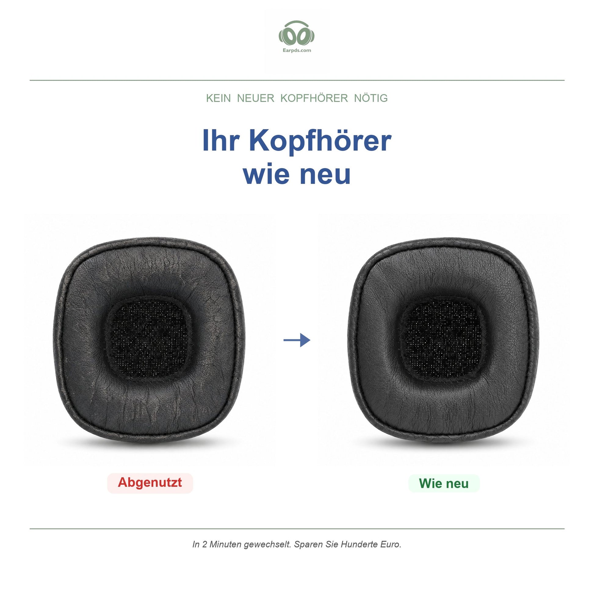 Ohrpolster für Marshall Major III / Mid ANC – Passend für Major III Wired, Major III Bluetooth, Mid ANC