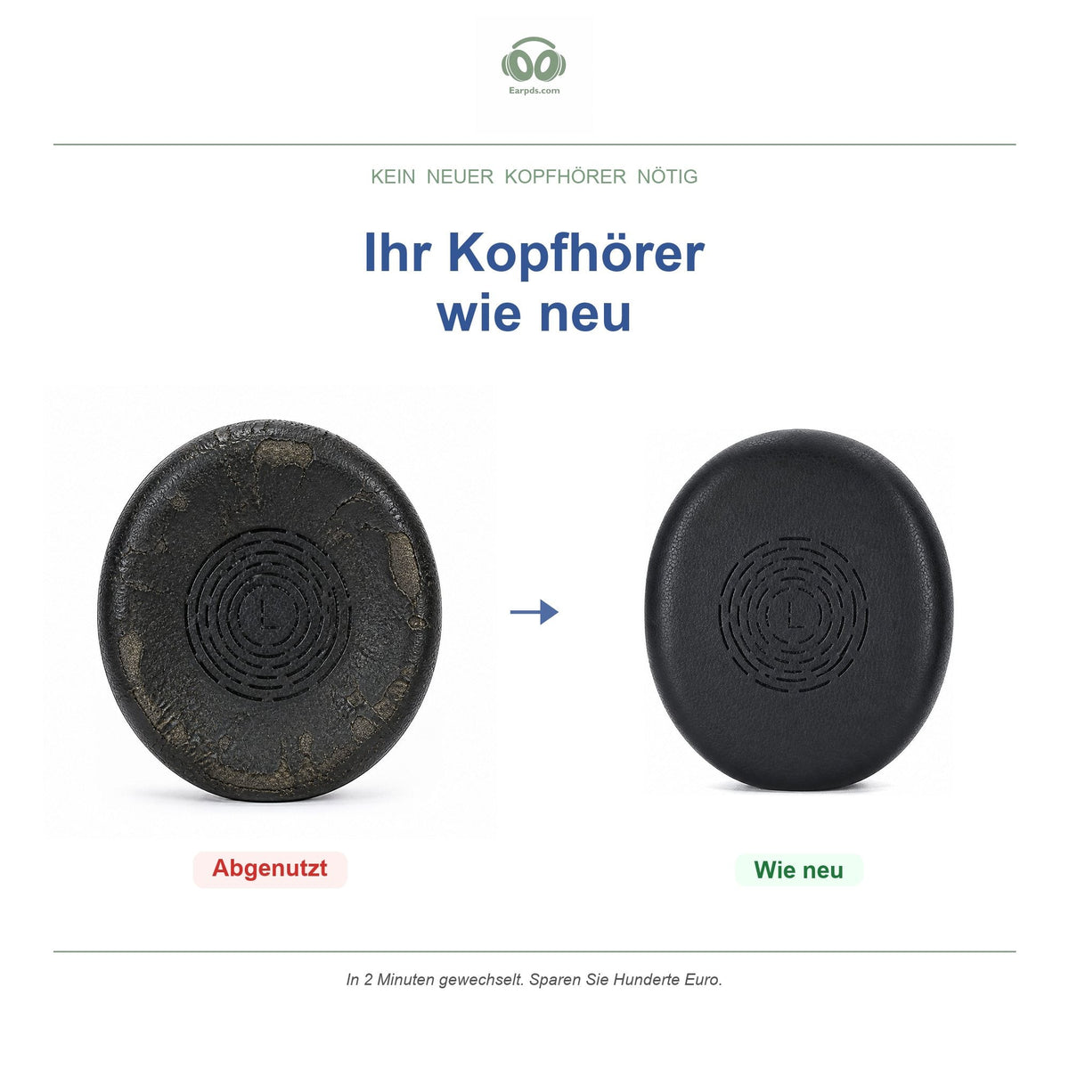 Ohrpolster für Jabra Engage 50 II & 40, vorher und nachher