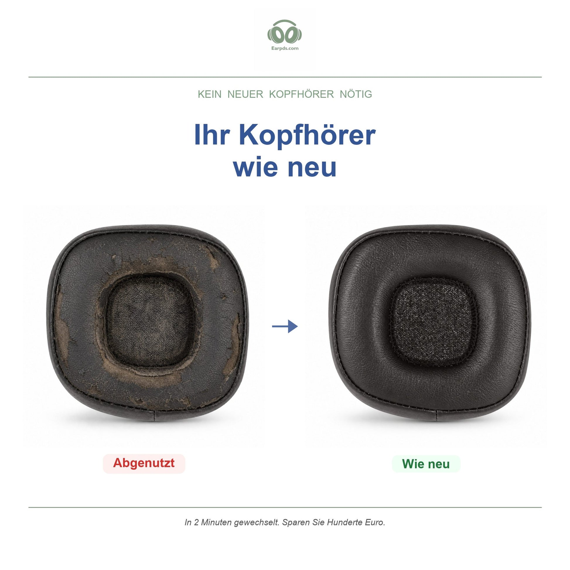 Ohrpolster für Marshall Major IV – Passend für Major IV, Major IV Bluetooth