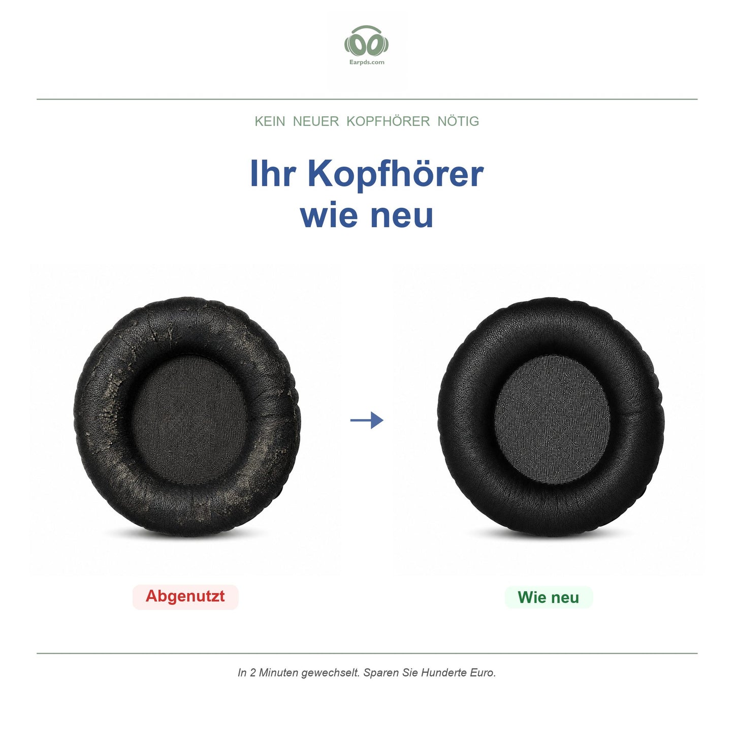 Oorkussens voor Beyerdynamic DT 240 PRO – Geschikt voor DT 240 PRO — Before and after