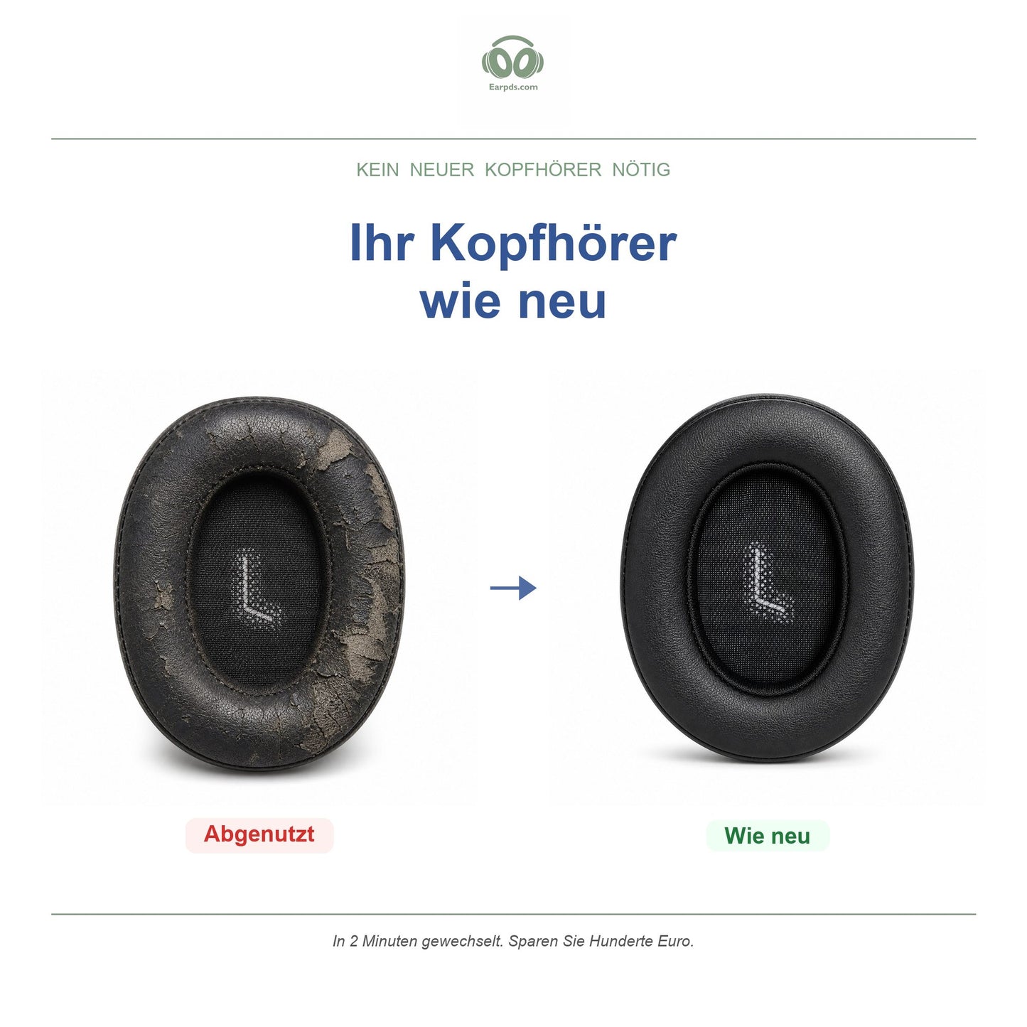 Oorkussens voor JBL E55BT – Geschikt voor JBL E55BT — Before and after