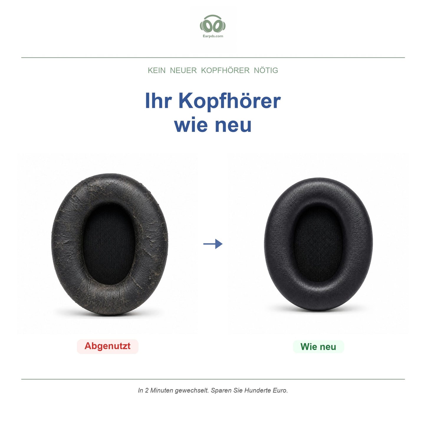 Oorkussens voor Beats Studio Pro – Geschikt voor Beats Studio Pro (A2924, 2023) — Before and after
