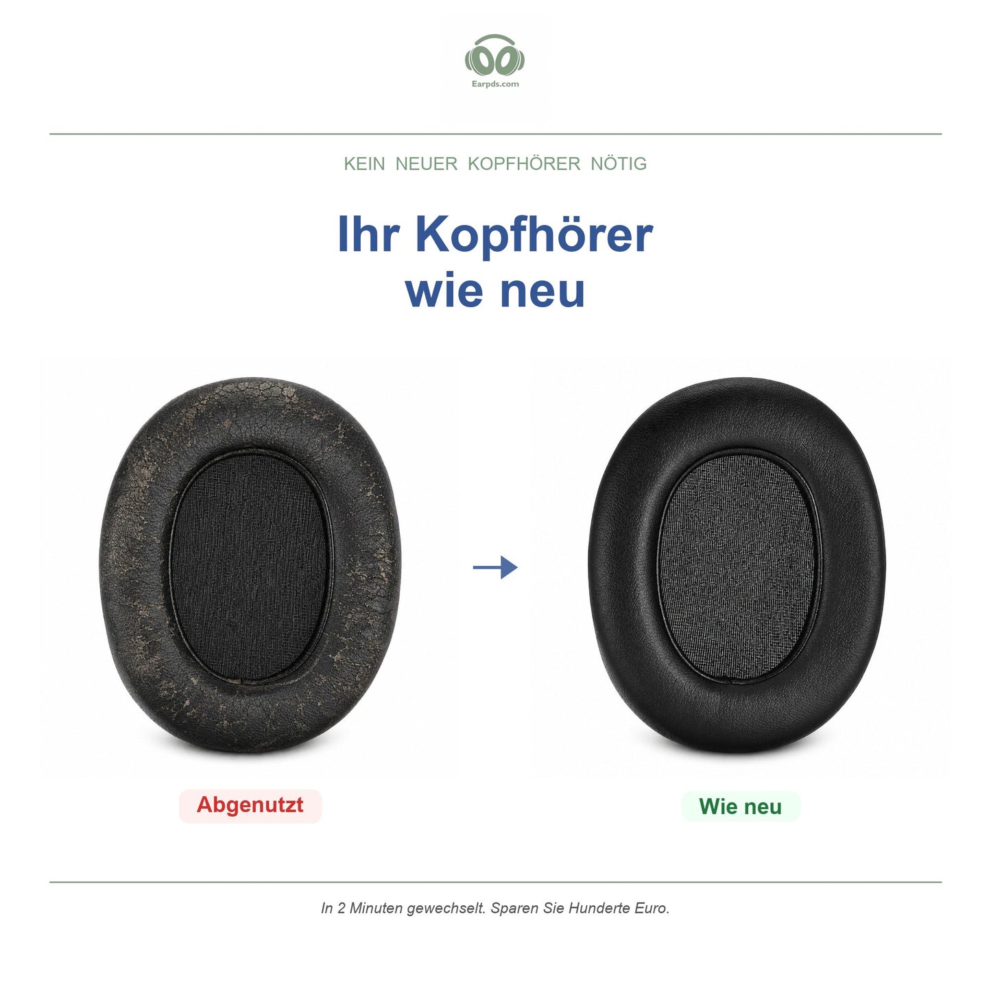 Oorkussens voor AKG K361 / K371 Serie – Geschikt voor K361, K361-BT, K371, K371-BT — Before and after