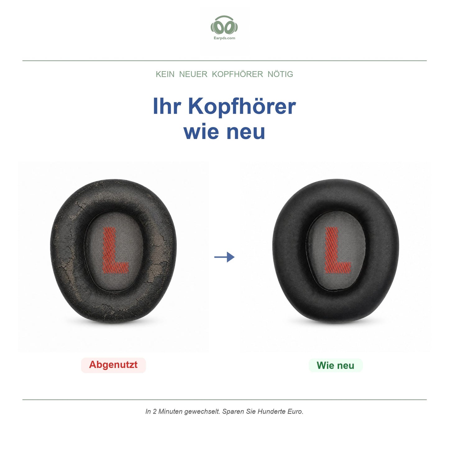 Oorkussens voor JBL Quantum 910 Serie – Geschikt voor Quantum 910, 910X, 910P — Before and after