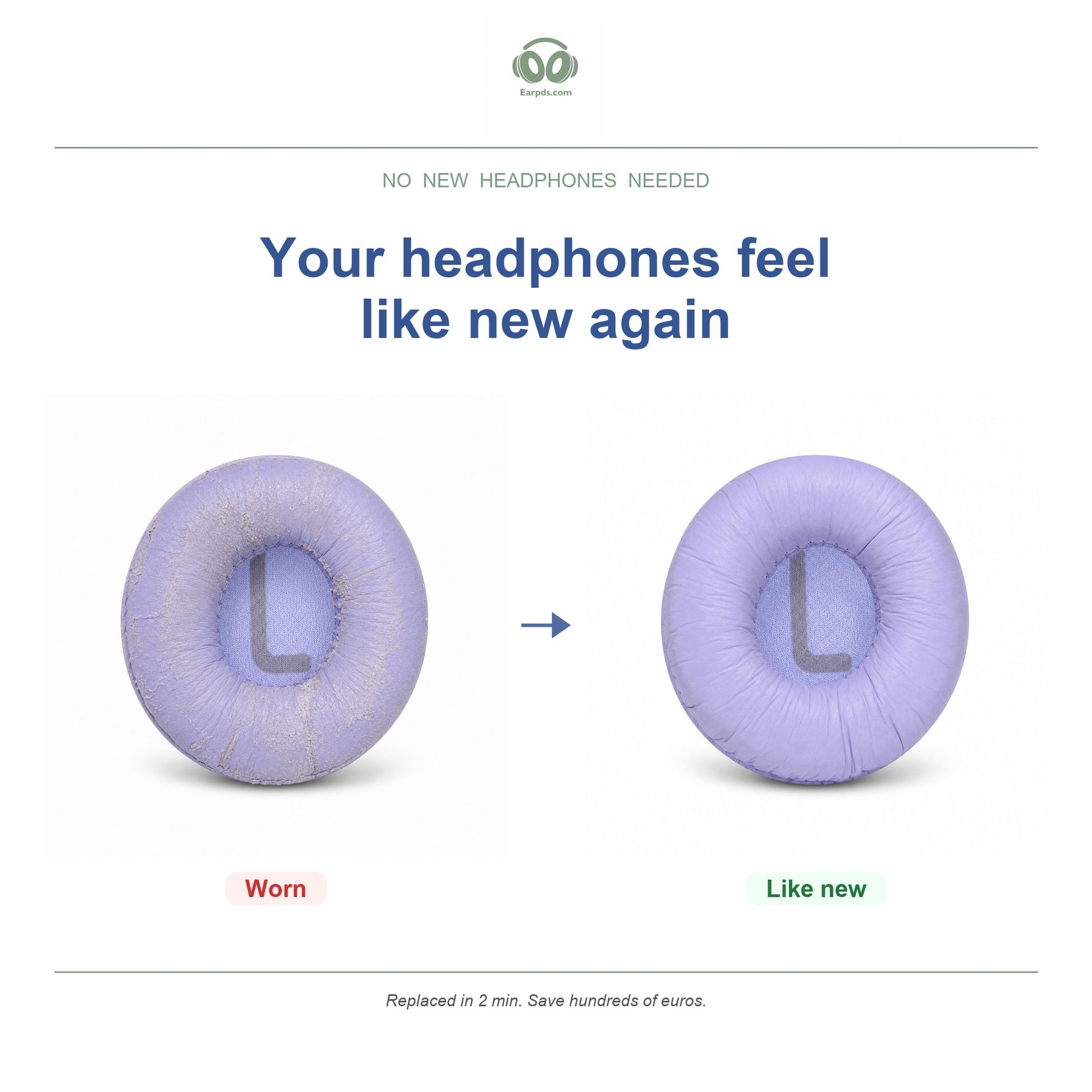 Replacement ear pads for JBL Tune On-Ear Series – Suitable for Tune 500BT, Tune 510BT, Tune 660NC, T450BT and more