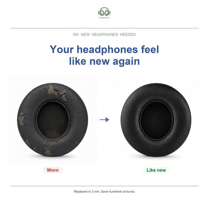 Ohrpolster für Beats Solo 2 Wired, vorher und nachher