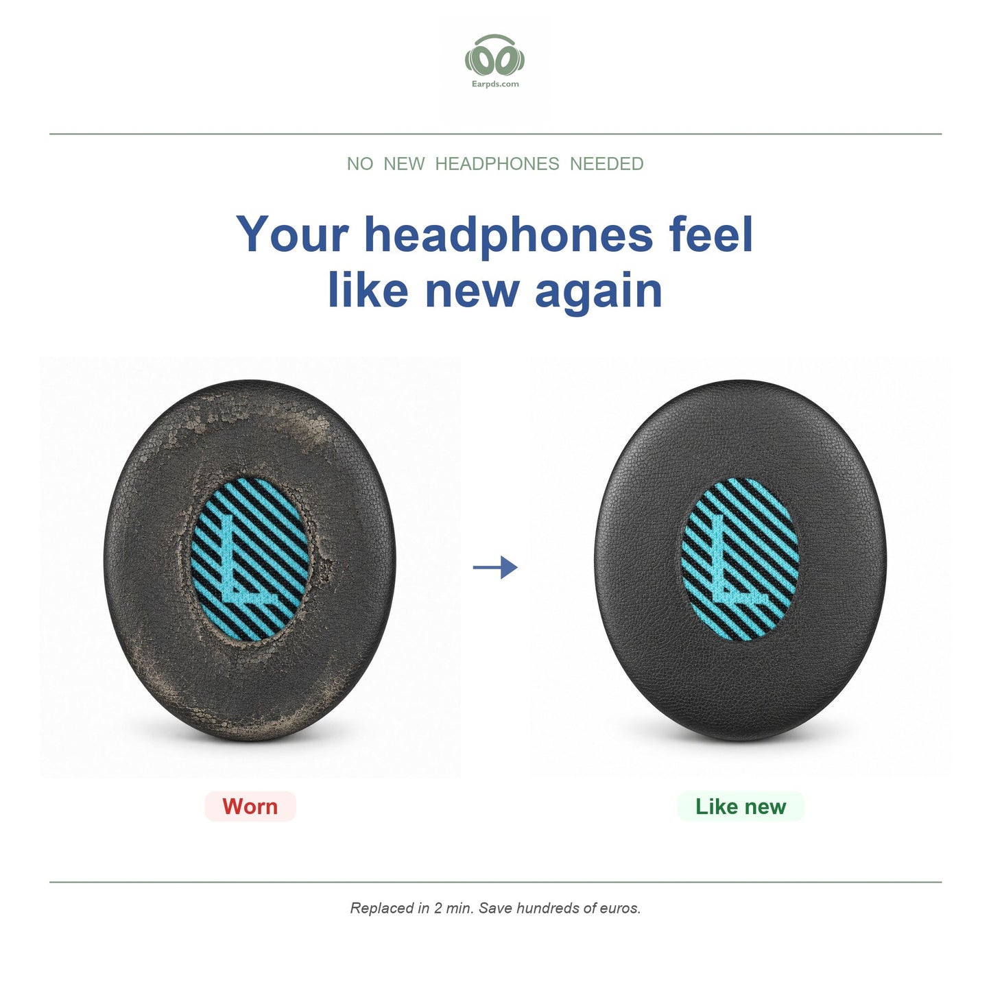Oorkussens voor Bose On-Ear Serie – Geschikt voor OE2, OE2i, SoundTrue On-Ear, SoundLink On-Ear — Before and after