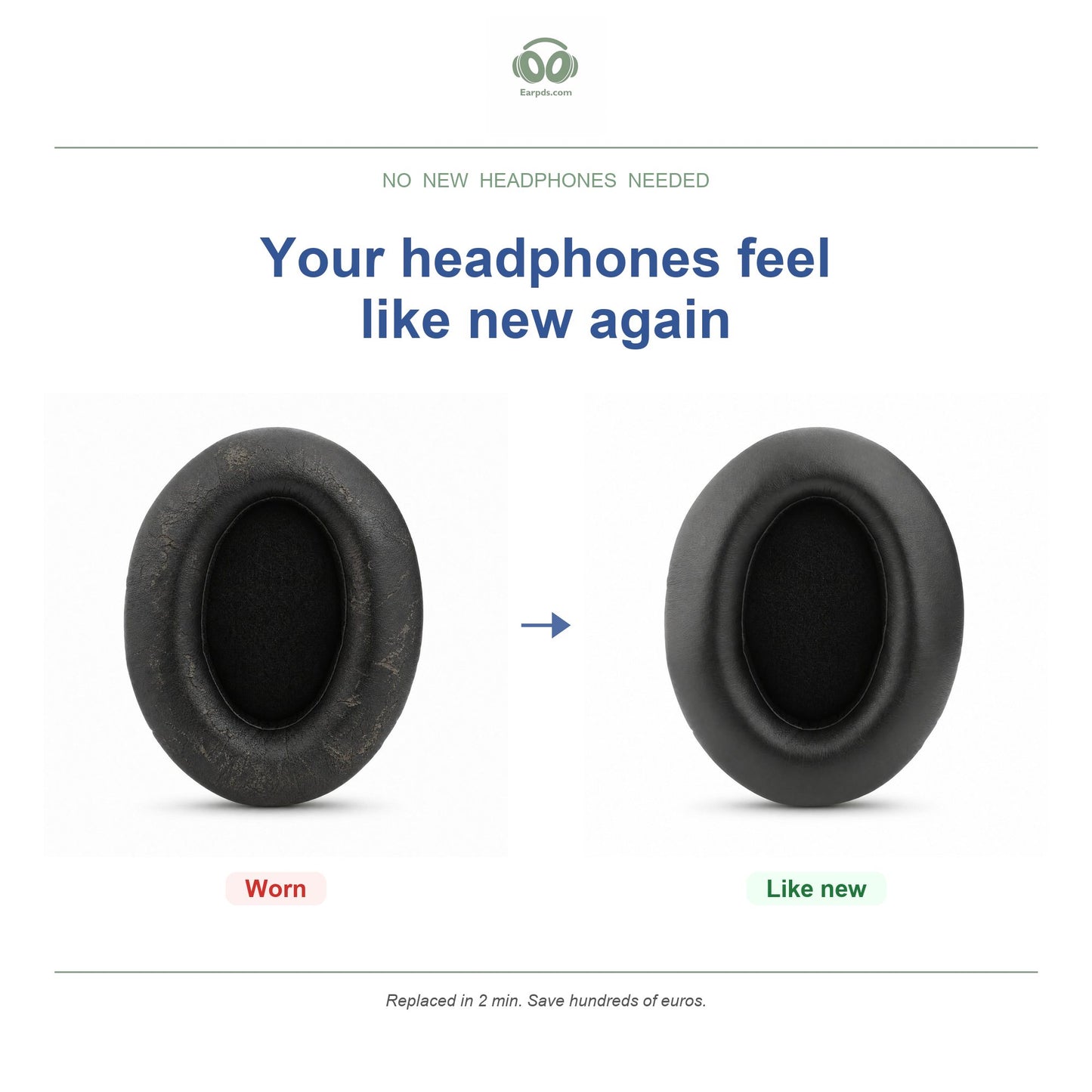 Oorkussens voor Sennheiser HD 380 Pro – Geschikt voor HD 380 Pro — Before and after