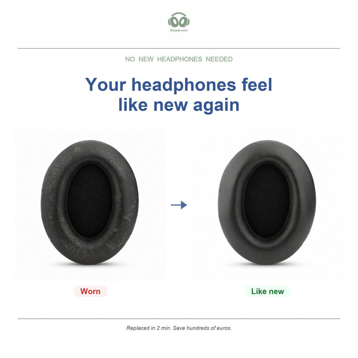 Replacement ear pads for Sennheiser HD 380 Pro, before and after
