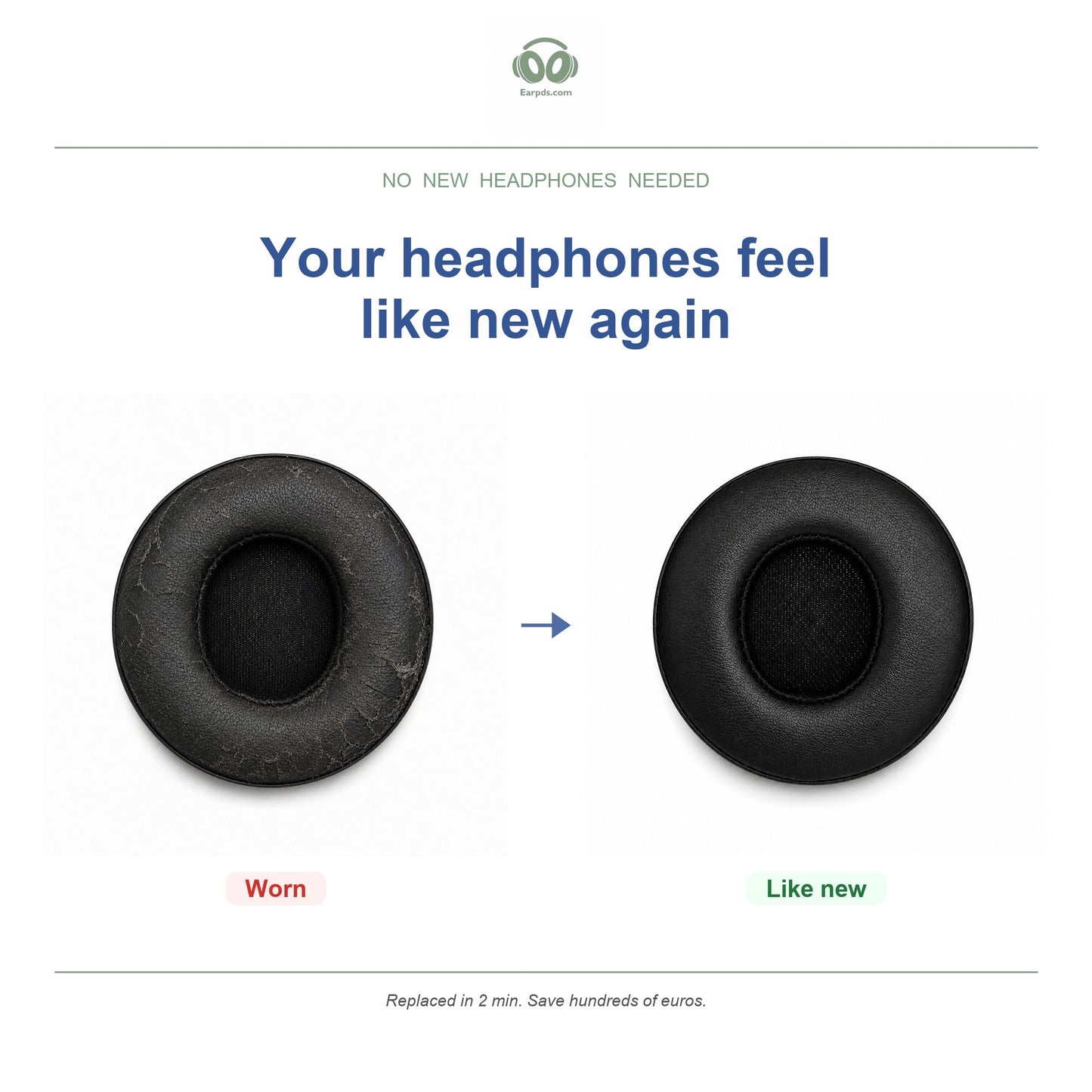 Oorkussens voor Beats Solo 2 / 3 Wireless – Geschikt voor Solo 2 Wireless, Solo 3 Wireless — Before and after