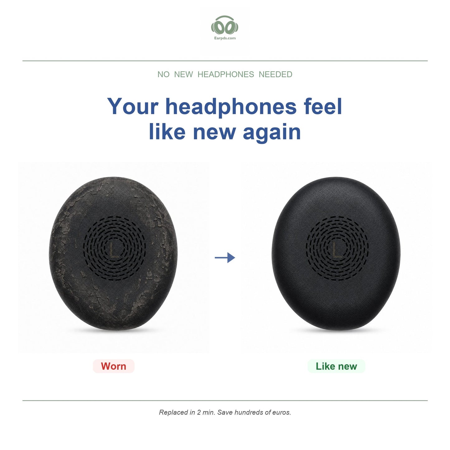 Oorkussens voor Jabra Evolve2 75 Serie – Geschikt voor Evolve2 75, 75 UC, 75 MS — Before and after