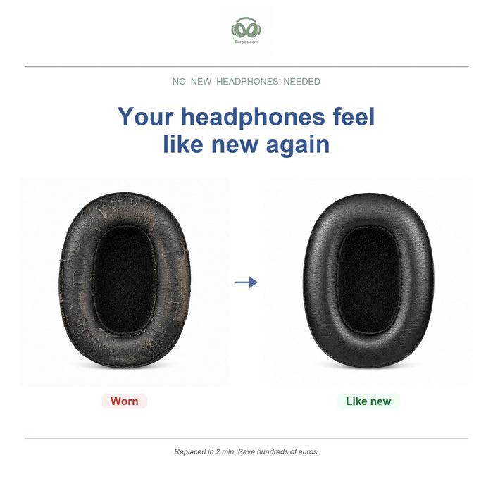 Replacement ear pads for Skullcandy Crusher 360, before and after