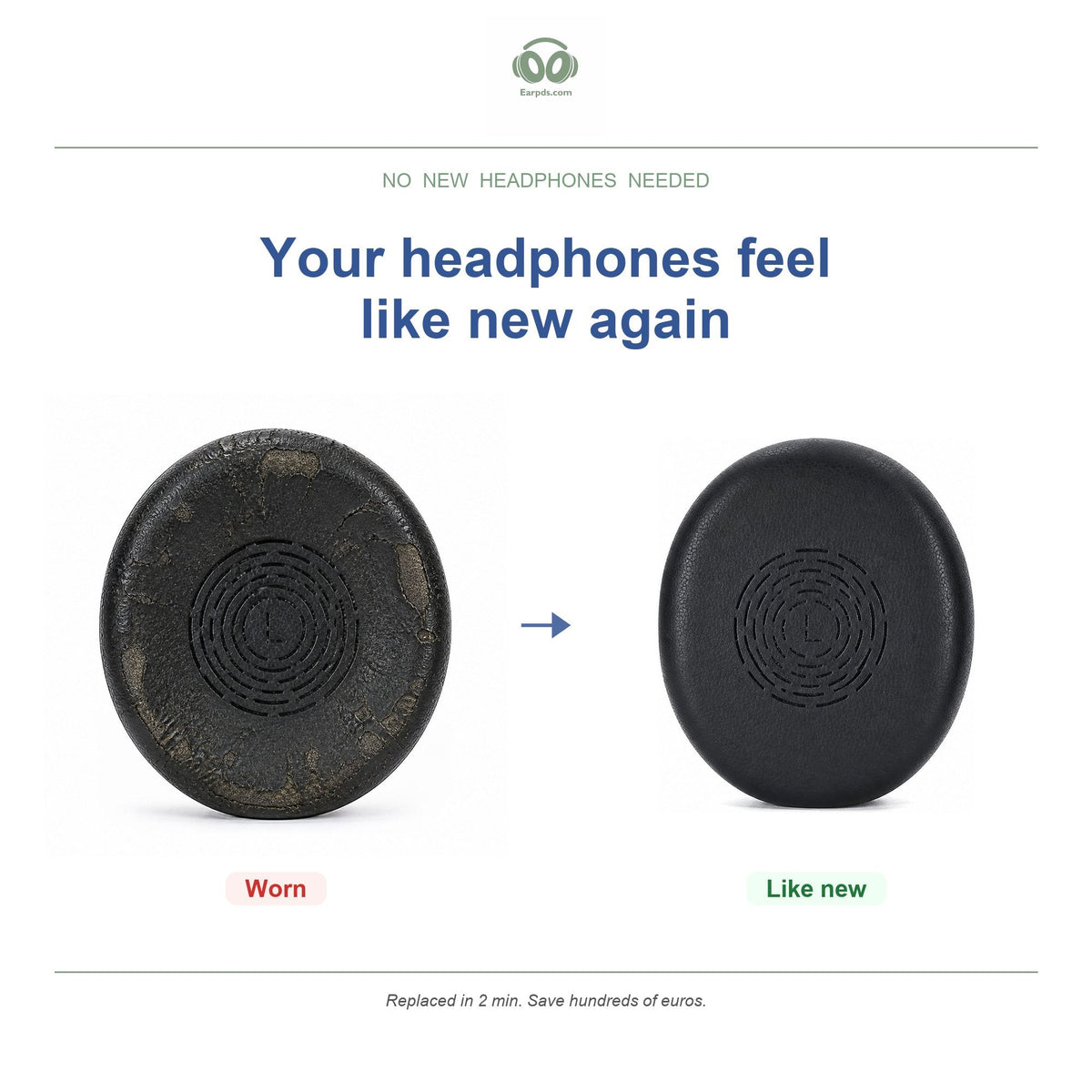 Ear Pads for Jabra Engage 50 II & 40, before and after