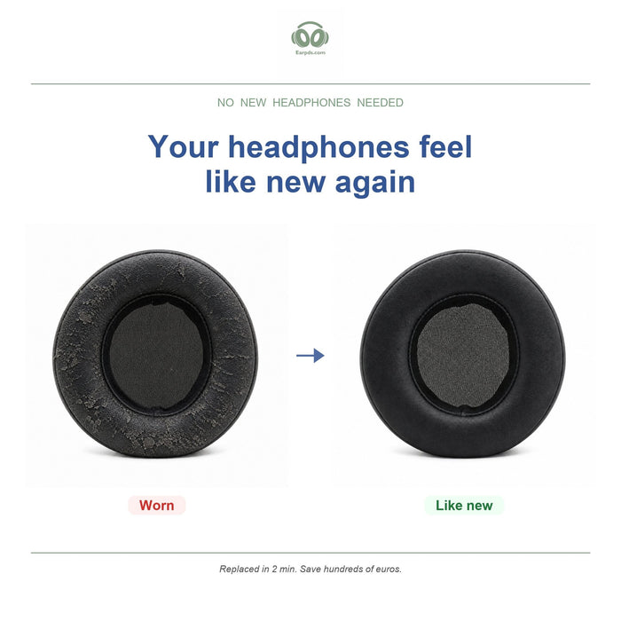 Ohrpolster für Audio-Technica AD Serie, vorher und nachher